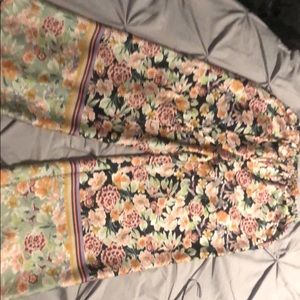 Zara floral, satin , flowy pants